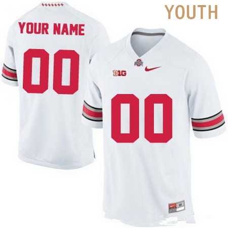 Youth Ohio State Buckeyes Customized College Football Nike 2015 White Limited Jersey->customized ncaa jersey->Custom Jersey